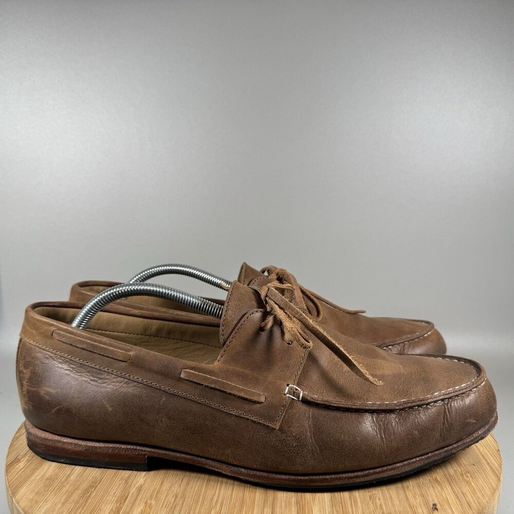 Men's Adelante The Nautico Brown Leather Made-to-Order‎ Boat Shoes Size 12 EE
